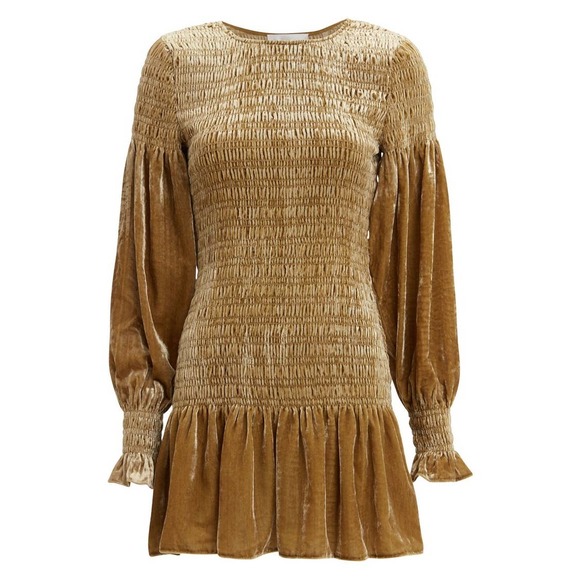 Loveshackfancy Scarlett Smocked Velvet Mini Dress - Picture 6 of 10